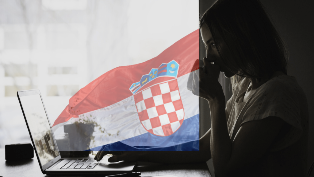 Woman learning Croatian Online online.